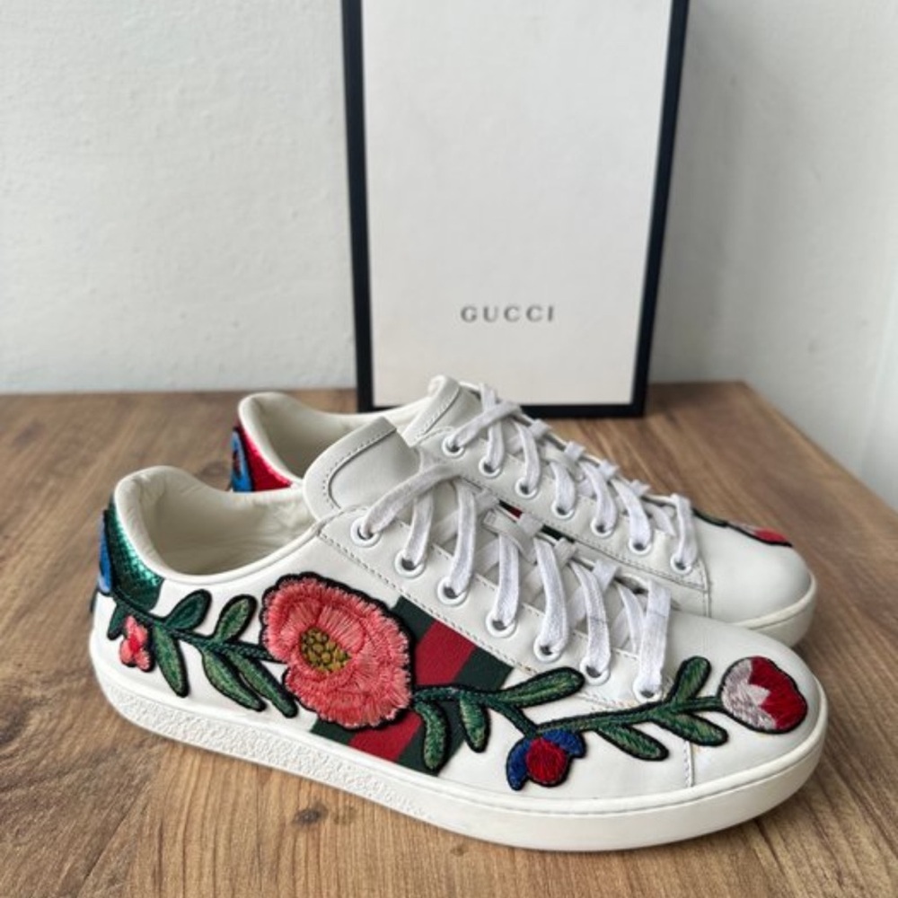 Gucci Ace Floral Sneakers Size 37/6.5
